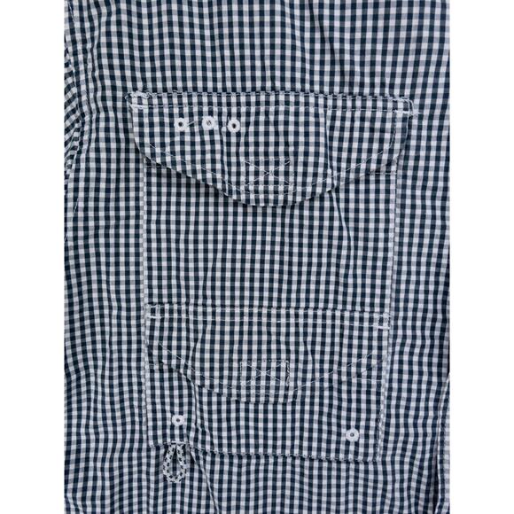Columbia PFG Shirt Mens Small Black White Gingham Super Bonehead Short Sleeve - Picture 4 of 14